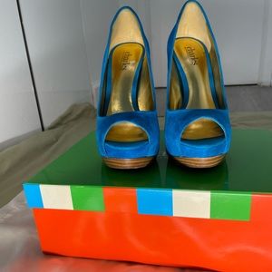 Charles David Blue Suede Heels